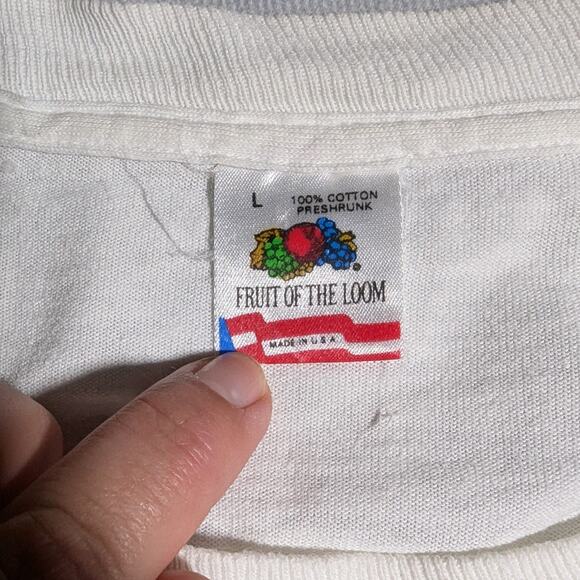 Vtg 1990s Coolest Grandma White Screen Printed Crew Neck Single Stitch Tee Sz L - Picture 5 of 5